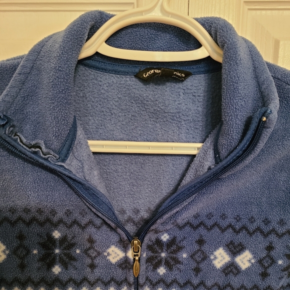 🌟Snowflake Blue Fleece Zippered Jacket Size Small - Picture 6 of 9